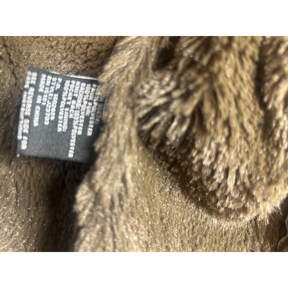 Jones New York Womens Faux Suede Fur Lined Hooded Jacket Coat Size M - Picture 7 of 9